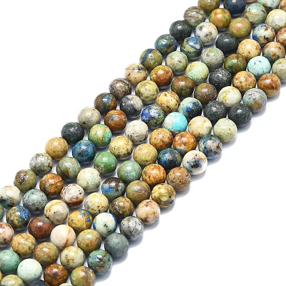 Natural Chrysocolla and Lapis Lazuli Beads Strands, Round