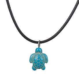 Turquoise synthétique colliers pendants, tortue