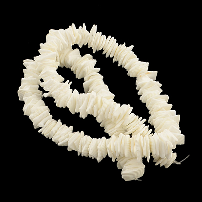 Chips Natural Dyed Seashell Beads Strands, Shell Shards, 2~6x5~16x2~5mm, Hole: 1mm, about 168pcs/strand, 16.1 inch