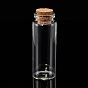 Botellas de vidrio frasco de vidrio, con tapón de corcho, deseando botella, contenedores de cuentas, Claro, 70x27 mm