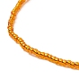 7 pcs 7 couleurs ensemble de bracelets de cheville extensibles en perles de verre et perles de verre naturelles pour femmes
