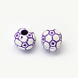 Perlas de acrílico de estilo artesanal de balón de fútbol / fútbol, cuentas deportivas, 12 mm, Agujero: 4 mm, sobre 580 unidades / 500 g