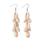 Cowrie Shell Beads Dangle Earrings, with 304 Stainless Steel Earring Hooks and Iron Jump Ring