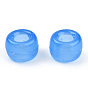 Transparent & Luminous Plastic Beads, Frosted, Glow in the Dark, Barrel