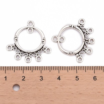 Tibetan Style Chandelier Components Links, Lead Free and Cadmium Free, Ring, 26x25x2mm, Hole: 1.5mm
