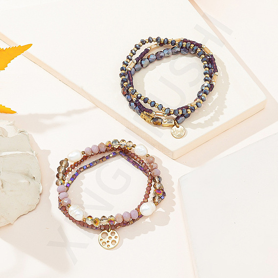 Bracelet en cristal coloré - style bohème, bracelet perlé à la mode, bijoux élégants.