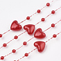 ABS Plastic Imitation Pearl Beaded Trim Garland Strand, Great for Door Curtain, Wedding Decoration DIY Material, Heart and Round