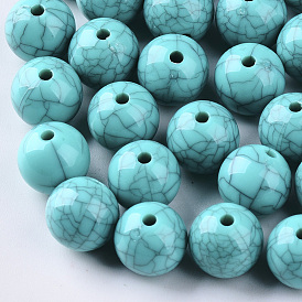 Acrylic Beads, Imitation Turquoise Style, Round