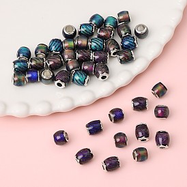 Perles changeantes de couleur sensibles à la température en résine d'alliage, grandes perles trou du canon, accessoires de décoration de bracelet DIY