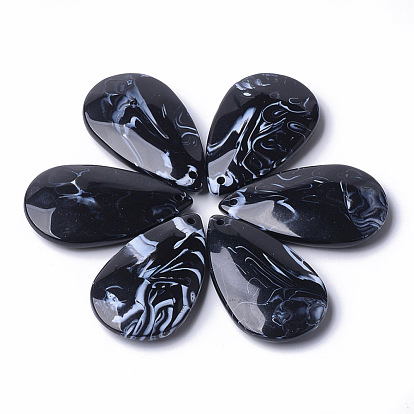 Acrylic Pendants, Imitation Gemstone Style, Drop