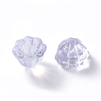Transparent Spray Painted Glass Beads, Lotus Pod