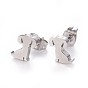 304 Stainless Steel Puppy Stud Earrings, Hypoallergenic Earrings, with Ear Nuts/Earring Back, Dog Silhouette