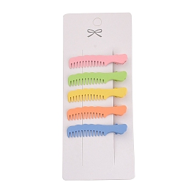 Comb Shape Spray Painted Iron Alligator Hair Clips for Girls