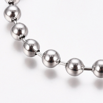 304 Stainless Steel Ball Chain Bracelets, with Lobster Claw Clasps, for Women
