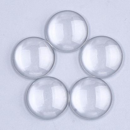 Cabochons de cristal transparente, cúpula / media ronda