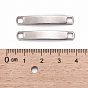 Rectangle 304 Stainless Steel Links Connectors, 33.5x5x1mm, Hole: 3x3mm