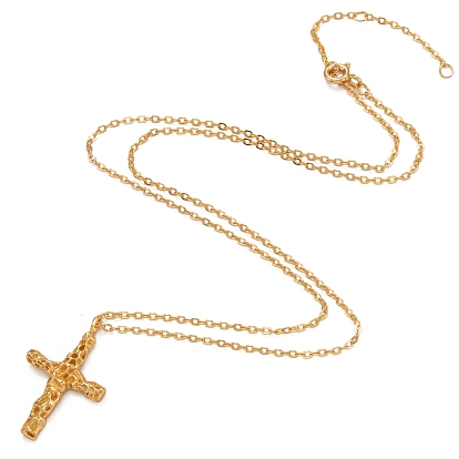 925 подвесные стерлингового серебра ожерелья, с кабельными цепями и пружинными кольцами, крестик