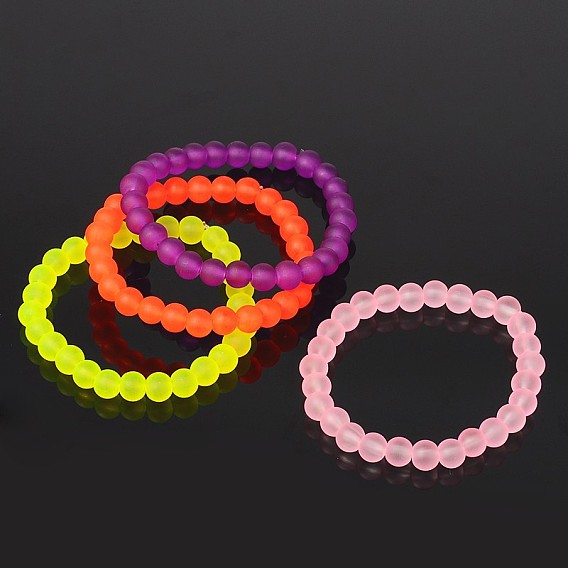 Extensibles givrées perles de verre bracelets pour les enfants