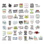 50Pcs Cartoon Study English Word Paper Sticker Label Set, Adhesive Label Stickers, for Suitcase & Skateboard & Refigerator Decor