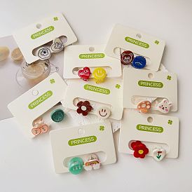 Милые мини-заколки с конфетными цветами и мультяшными мишками для детских причесок