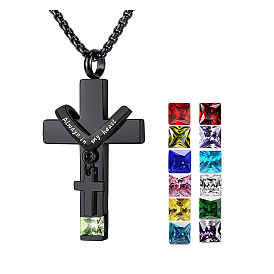 304 религиозный крест из нержавеющей стали, памятная урна, ожерелья из ясеня, ожерелье из камня, кабель цепи ожерелье