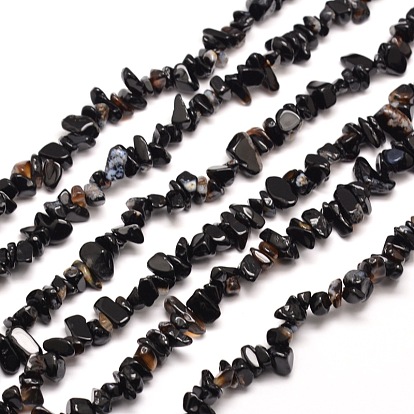 Brins de perles d'onyx noir naturel teints et chauffés, 5~8x5~8mm, Trou: 1mm, environ 31.5 pouce