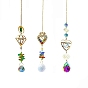 Décorations de pendentif en cristal, avec les accessoires en alliage, Pour la maison, décoration de jardin