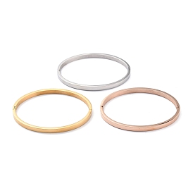 3Pcs 3 Color Ion Plating(IP) 304 Stainless Steel Classic Simple Plain Bangle, Stackable Bracelet for Women