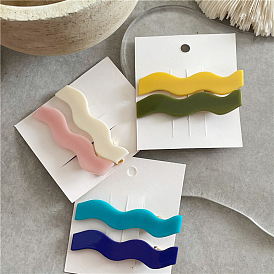 Fashion Colorful Plastic Clip Duckbill Clip Hairpin Bangs Clip - Wave Edge, Clearance