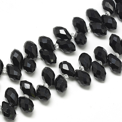 Glass Beads Strands, Top Drilled Beads, Faceted, Teardrop