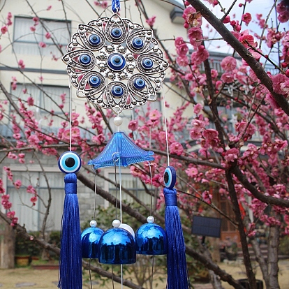 Carillon éolien mauvais œil, avec les accessoires en alliage, pour décoration suspendue de cour de jardin