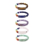 Bracelet extensible rectangle de pierres précieuses mélangées naturelles, bijoux de yoga chakra pour femmes