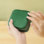 Square Mini PU Leather Jewelry Storage Zipper Box, Portable Travel Jewelry Organizer Case for Necklace Earrings Rings