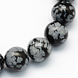 Natural Snowflake Obsidian Round Beads Strands