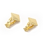 Alloy Clip-on Earring Findings, with Horizontal Loops, Rhombus