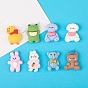 Opaque Resin Cabochons, Rabbit/Bear/Dog/Duck/Frog Pattern