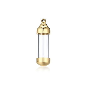 316L Stainless Steel Urn Glass Bottle Pendants, for Commemoration, Excluding Chain, Column