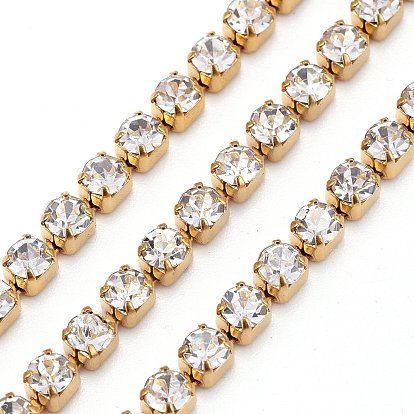 304 cadenas de strass de diamantes de imitación de acero inoxidable, con carrete, cadenas de la taza del Rhinestone