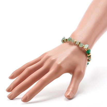 Bracelets extensibles de perles de pierres précieuses mélangées naturelles et synthétiques