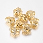Valentine Gifts Ideas for Her Brass Micro Pave Cubic Zirconia Beads, Hollow, Heart