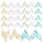 Pandahall elite 60pcs 6 couleurs pendentifs en résine transparente, avec des paillettes, queue de poisson