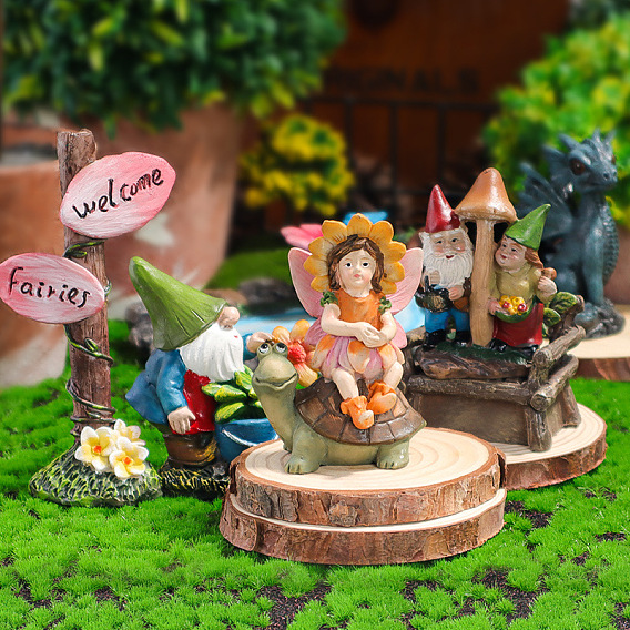 Décorations d'affichage de figurines en résine, décoration de jardin micro paysager