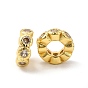 Rack Plating Brass Cubic Zirconia European Beads, Large Hole Beads, Cadmium Free & Lead Free, Long-Lasting Plated, Flower