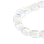 Brins de perles de verre de galvanoplastie transparentes, arc-en-ciel plaqué, rectangle