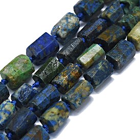 Brins de perles de chrysocolla et lapis lazuli naturelles, nuggets