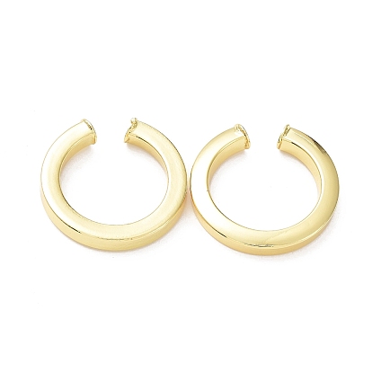 Rack Plating Brass Ring Cuff Earrings for Women, Long-Lasting Plated, Lead Free & Cadmium Free