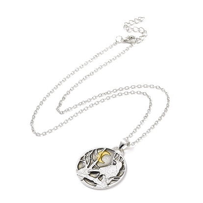 Ожерелье с подвеской в виде вороны и луны в стиле ретро для женщин