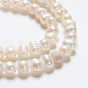 Potato Natural Cultured Freshwater Pearl Beads Strands, 5~6mm, Hole: 0.8mm, about 65~72pcs/strand, 13.7 inch ~14.9 inch