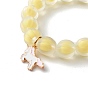 Bead in Bead Transparent Acrylic Pumpkin Beads Stretch Bracelet for Kid,  with Alloy Enamel Unicorn Pendants