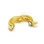 Brass Magnetic Clasps with Loops, Oval Ring, 19x13x6mm, Hole: 2.5mm